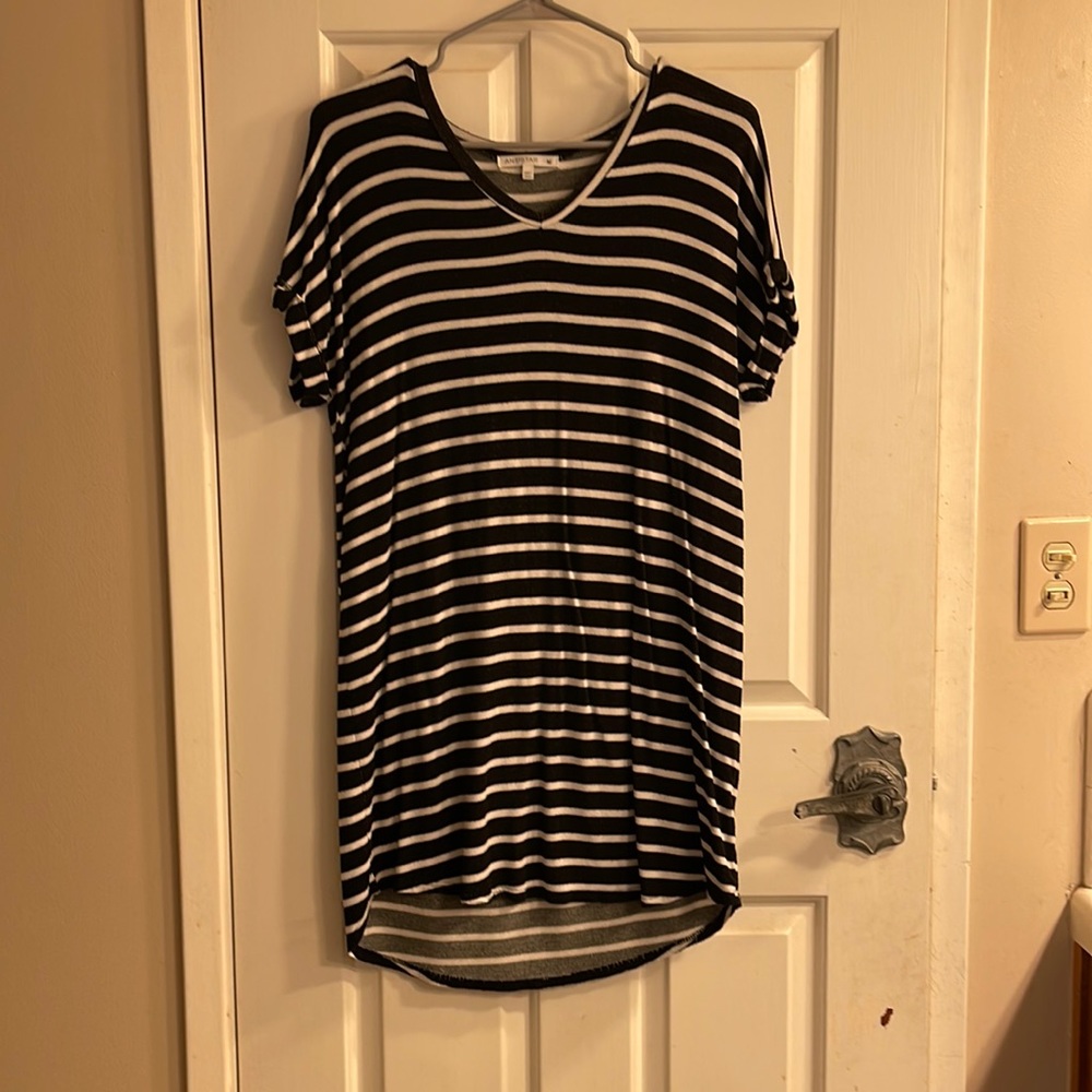 striped t-shirt dress